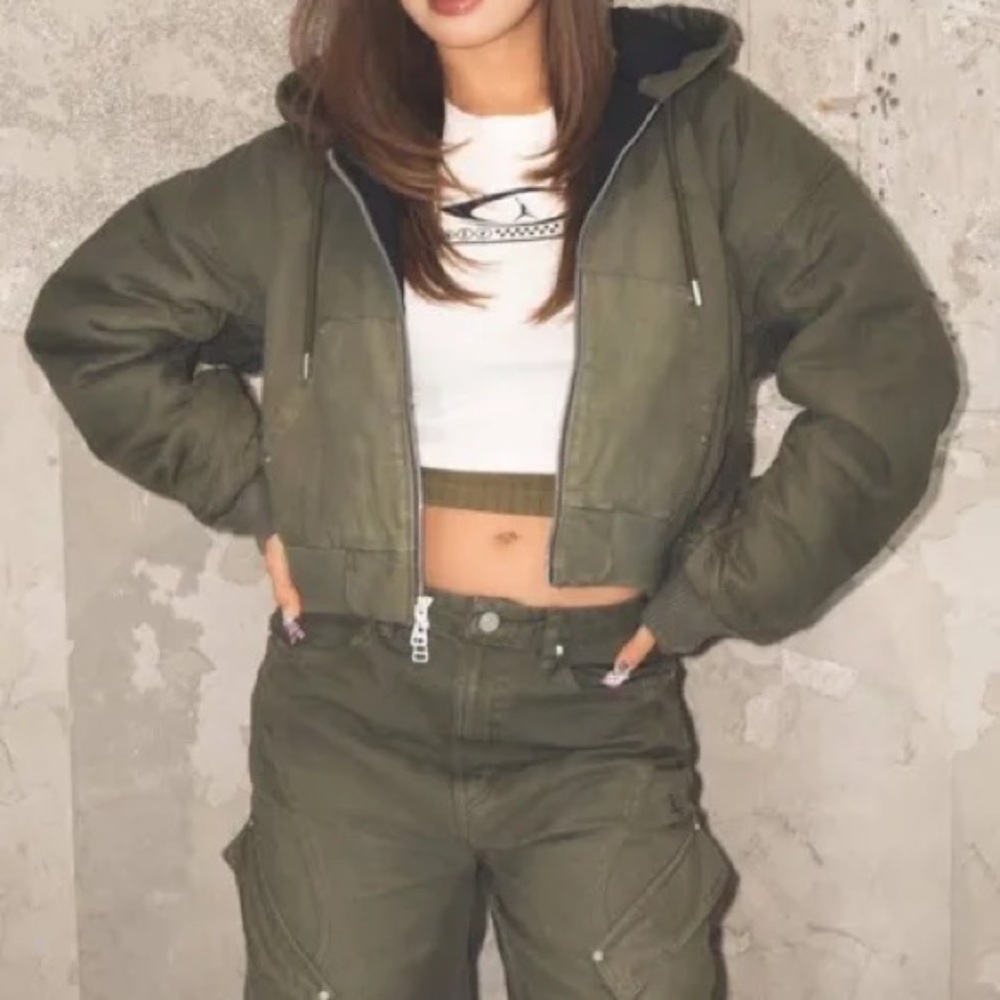 $350 Travis Scott x Jordan Hooded Canvas Jacket Women’s M Cargo Khaki FD9113-325 - Picture 5 of 7